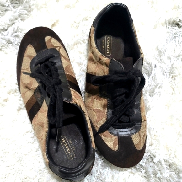 Coach Women's Monogram Suede Sneakers Size 7.5 M - Picture 5 of 12